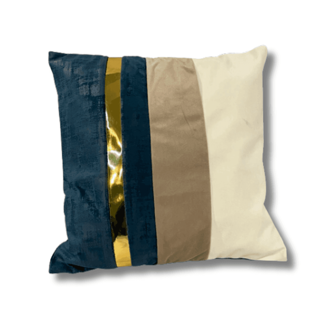 Almofada Veludo Azul/Dourado