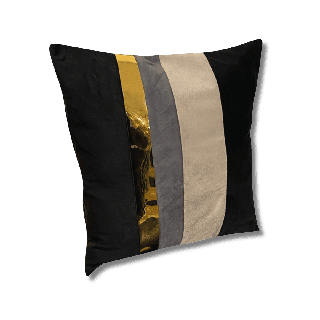 Almofada Veludo Preto/Dourado
