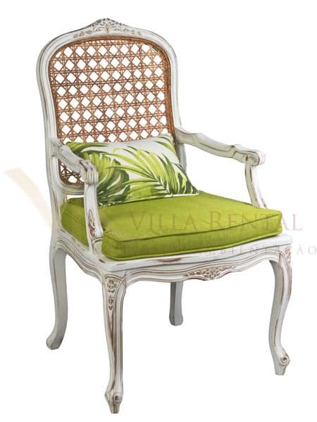 Poltrona Nicolau Provençal Assento Verde Tropical