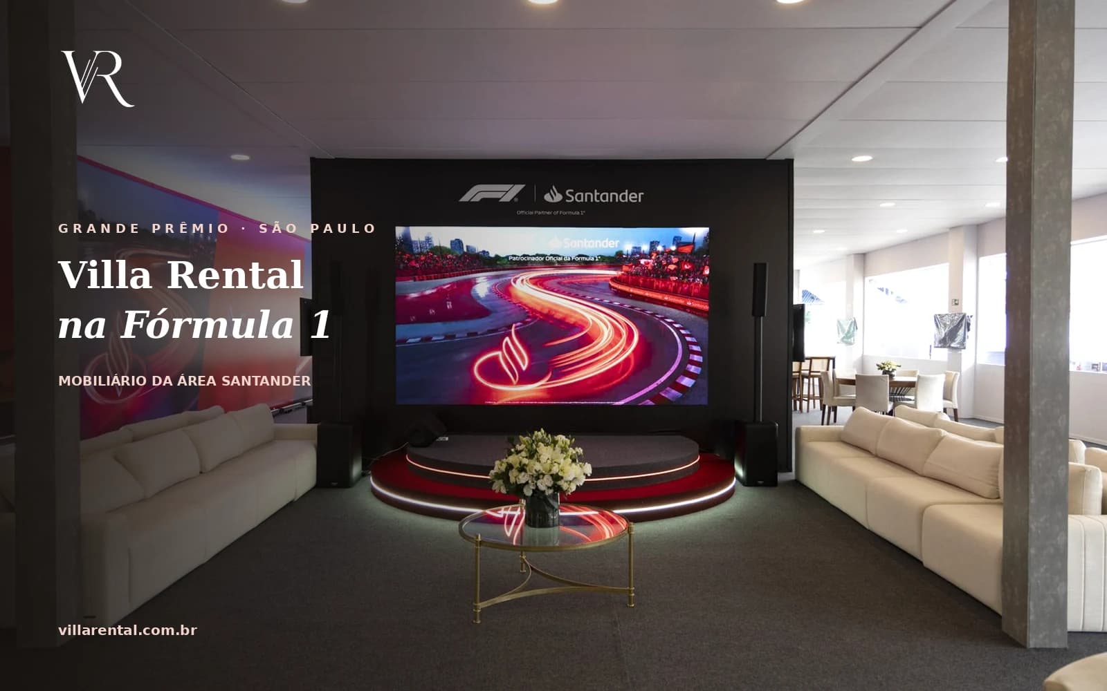 Villa Rental no GP de F1: o mobiliário da área Santander
