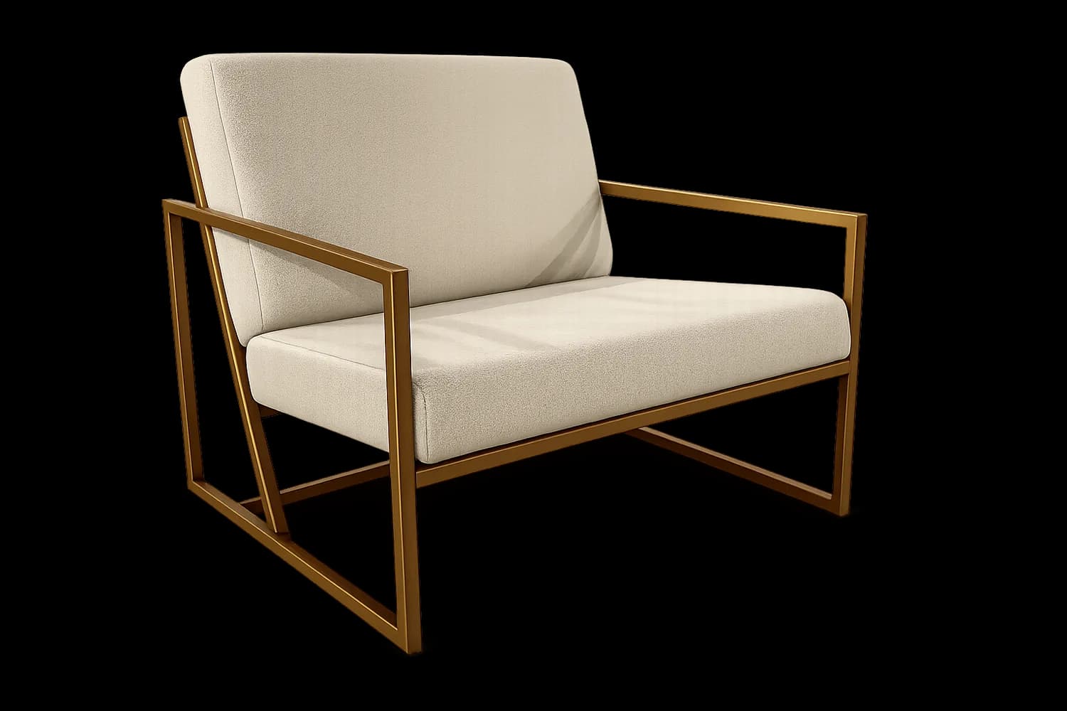 Poltrona Cosmo. Q. Cobre + Assento Linho Cru