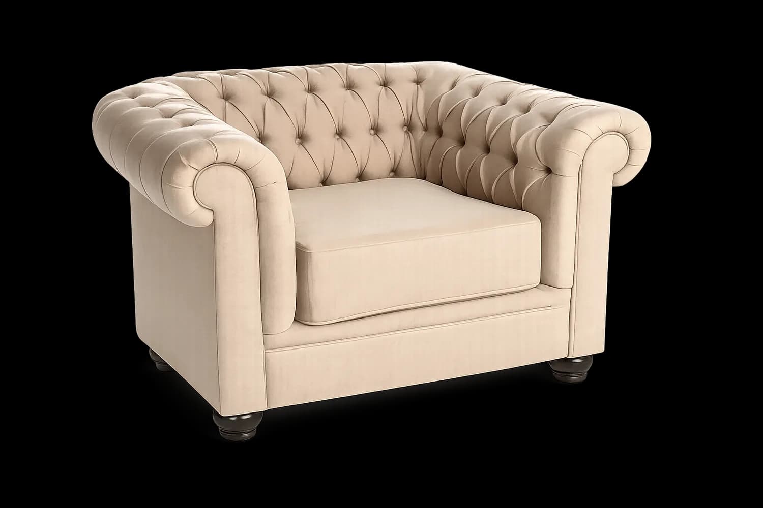 Poltrona Chesterfield Linho Ouro