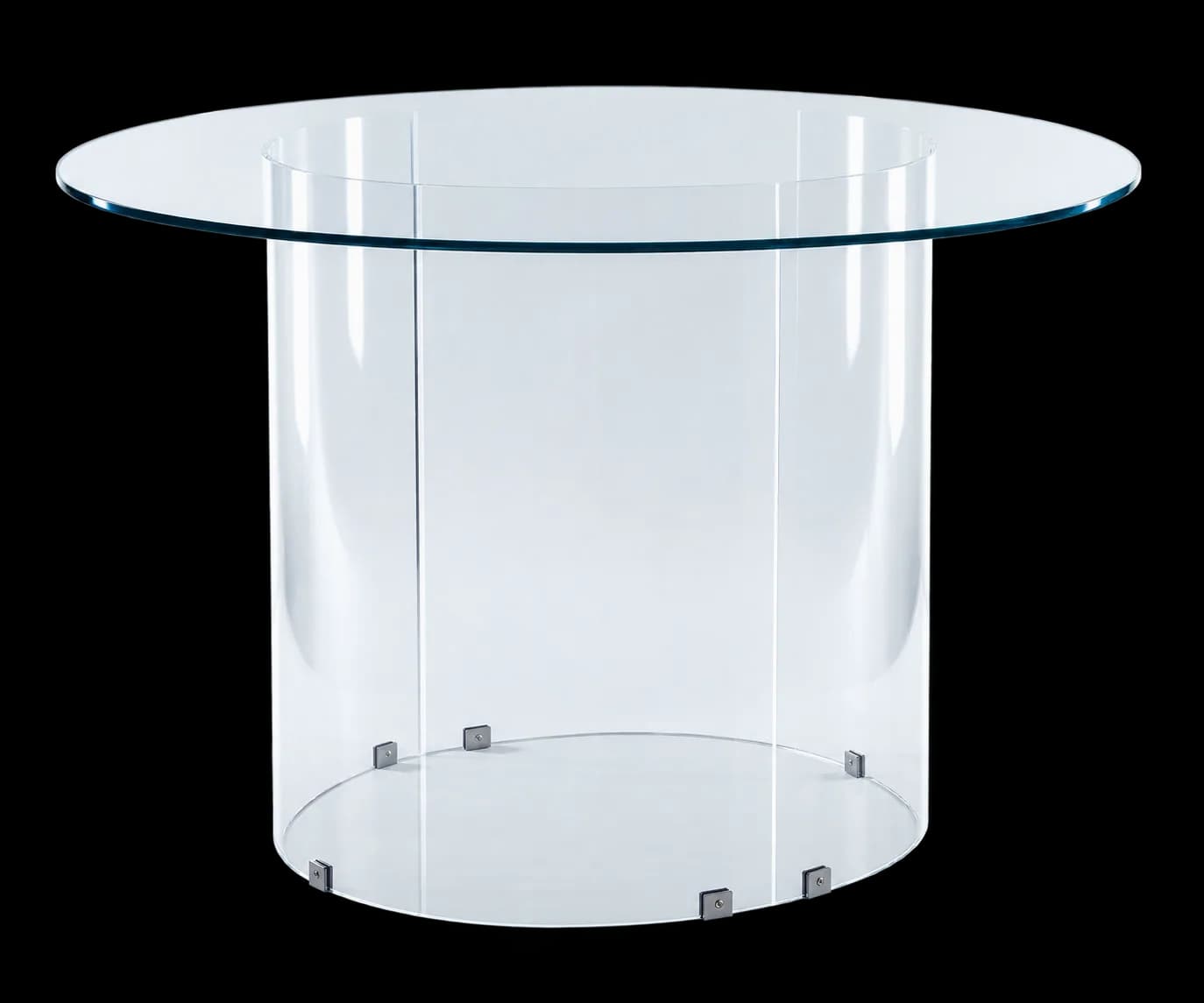 Tampo de Vidro 1.00 + Base Conjunto Meia Lua Cristal