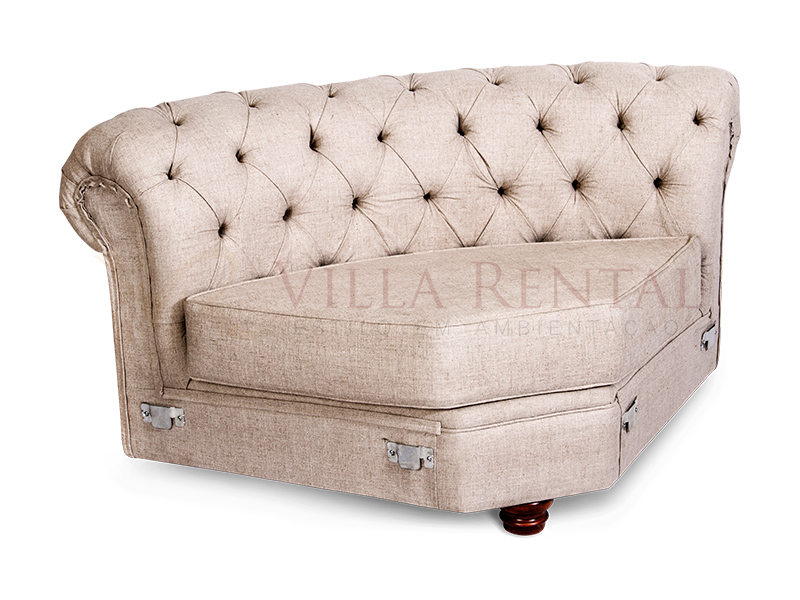 Sofá Chesterfield Linho Rústico Canto