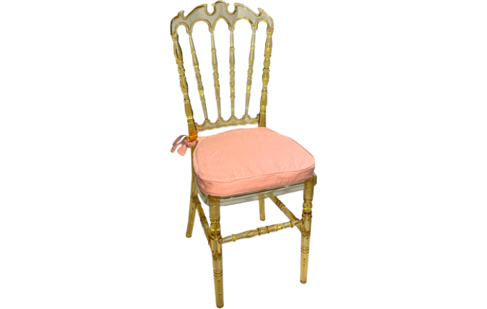 Cadeira Veneza Cristal Ass. Sarja Rosa Antigo c/ 2 Vivos