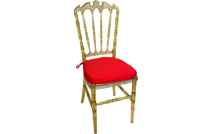 Cadeira Veneza Cristal Ass. Oxford Vermelho s/ Vivo