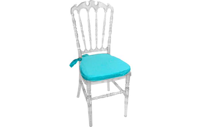Cadeira Veneza Cristal Ass. Azul Tiffany c/ 2 Vivos