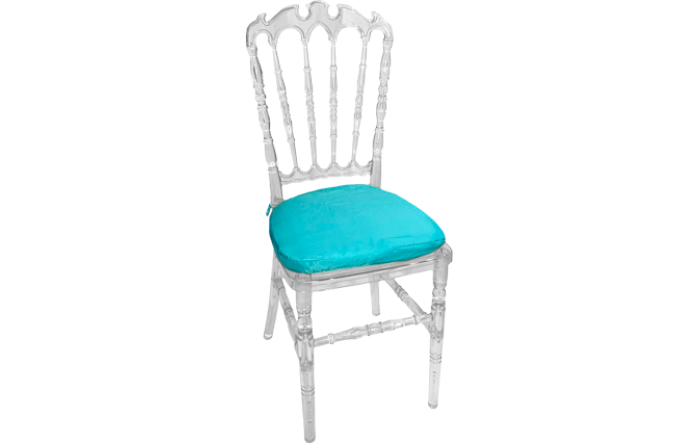 Cadeira Veneza Cristal Ass. Azul Tiffany s/ Vivo